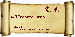 Káposzta Anna névjegykártya